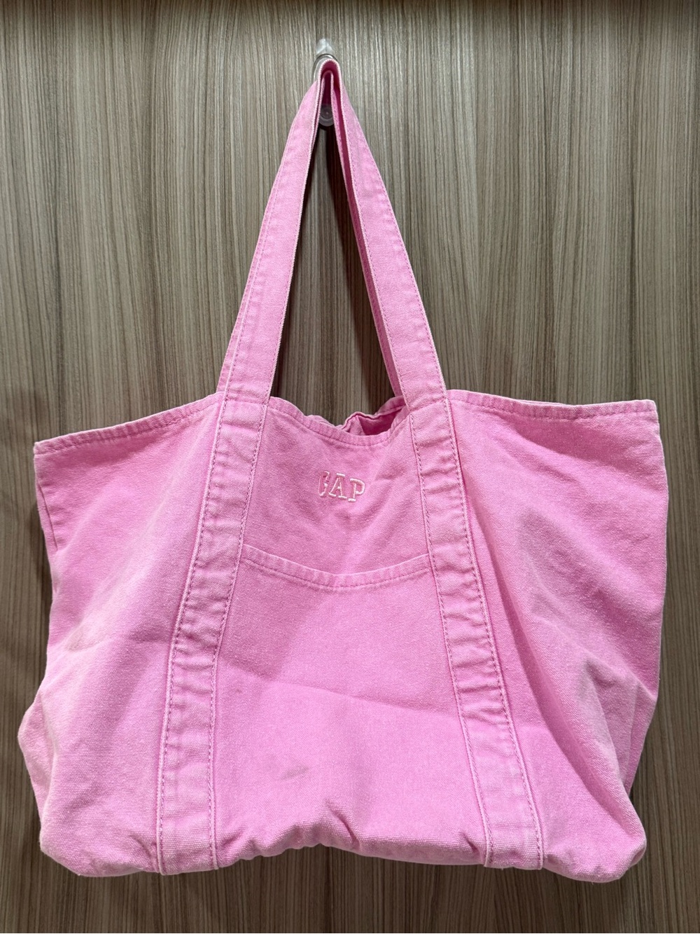 GAP Pink Canvas Tote Bag w/ Front Pocket – Large Shopper
